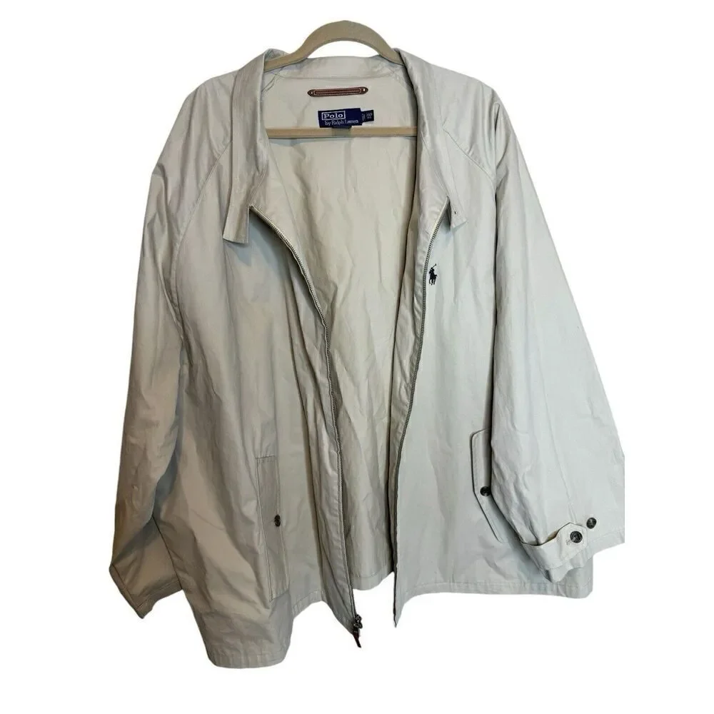 Ralph Lauren POLO Vintage Beige Full Zip Classic Jacket Sz 3XB Big